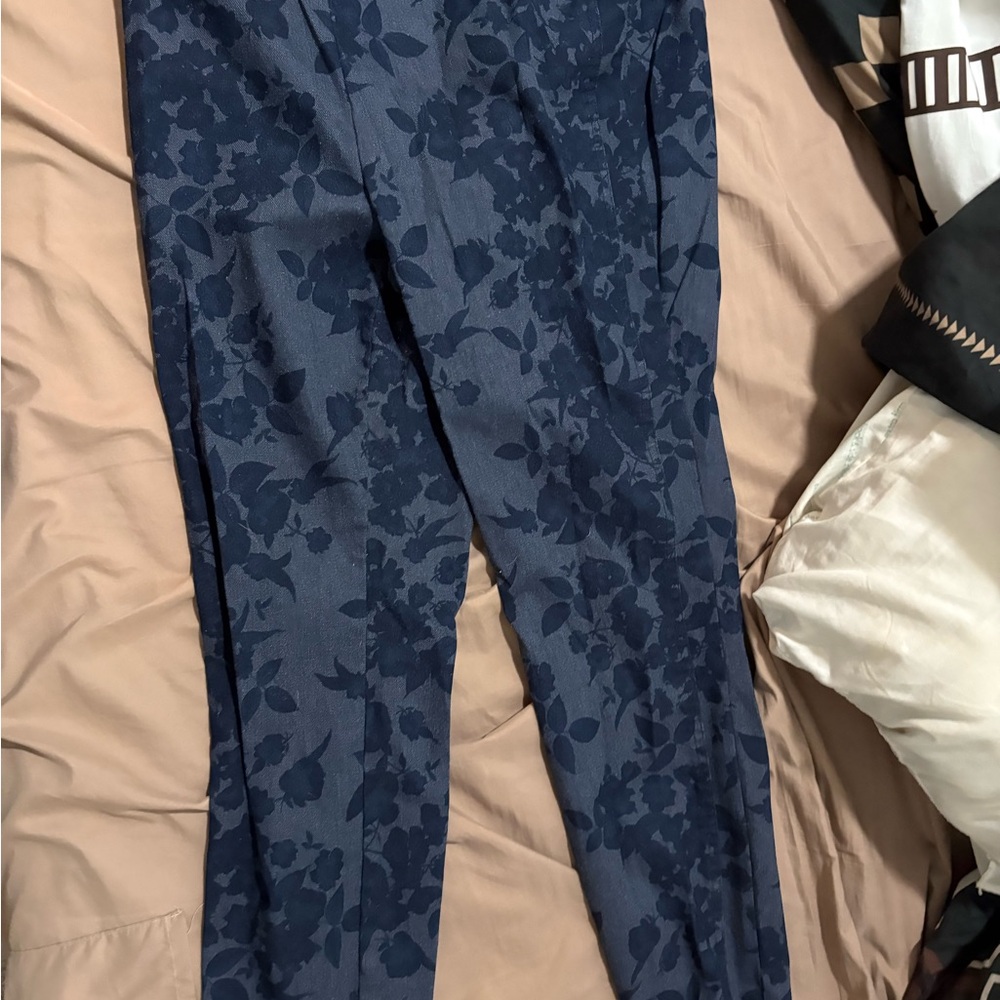 Floral Navy Dress Pants